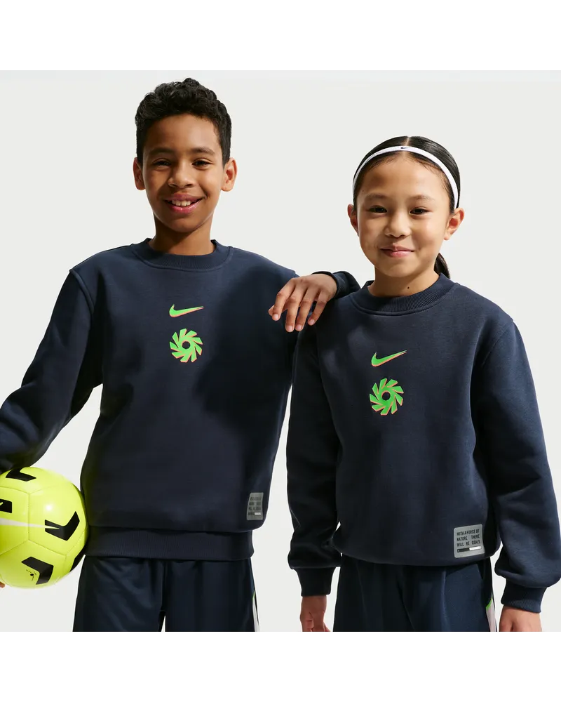 Nike Erling Haaland Club Fleece  Fußball-Sweatshirt mit Rundhalsausschnitt (ältere Kinder) - Blau Blau