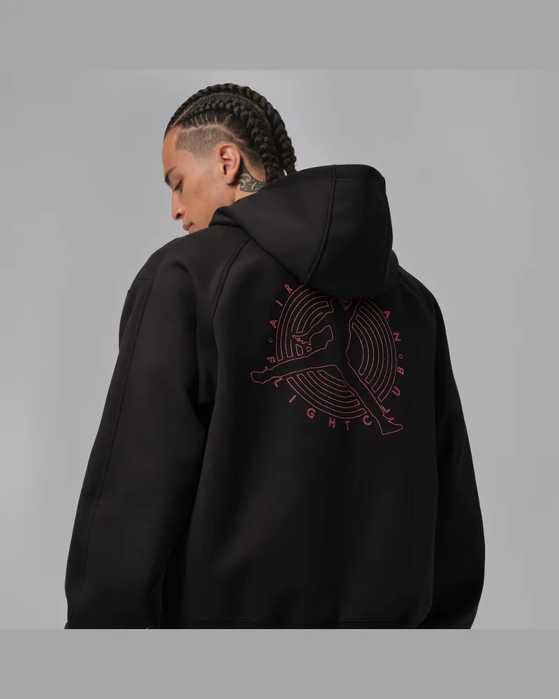 Jordan Flight Club Fleece-Strick-Sweatshirt mit durchgehendem Reißverschluss (Herren) - Schwarz Schwarz