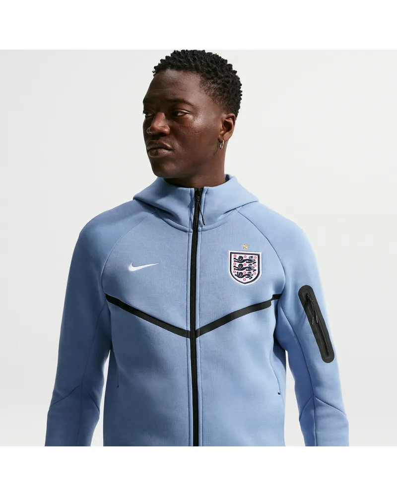 Nike England Tech Fleece Windrunner  Fußball-Kapuzenjacke für Herren - Blau Blau