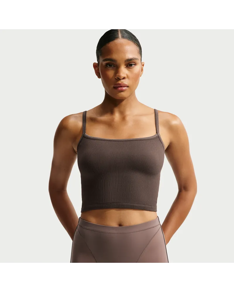 Nike SKIMS Cami-Tanktop aus nahtlosem Rippmaterial (Damen) - Braun Braun