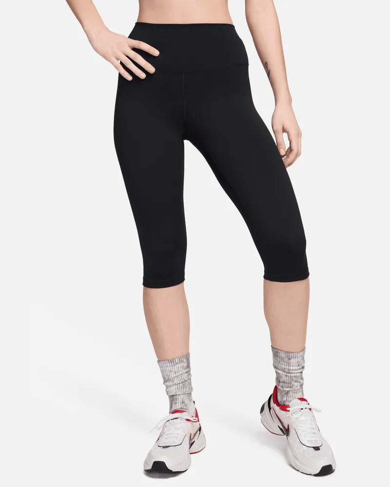 Nike One Capri-Leggings mit hohem Bund für Damen - Schwarz Schwarz