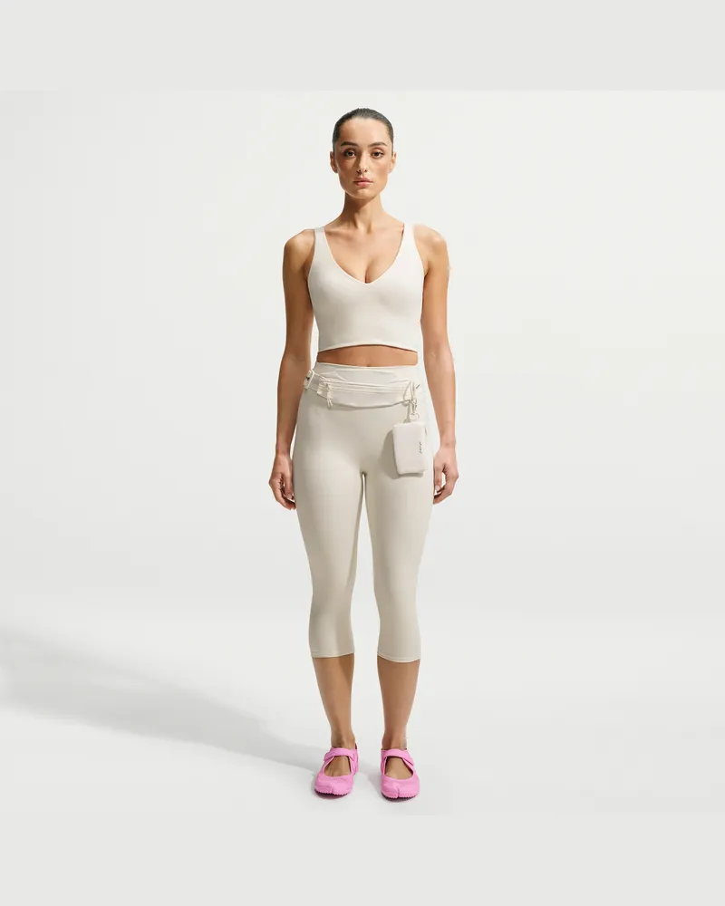 Nike SKIMS Matte Cropped-Leggings mit 43 cm hohem Bund (Damen) - Weiß Weiß