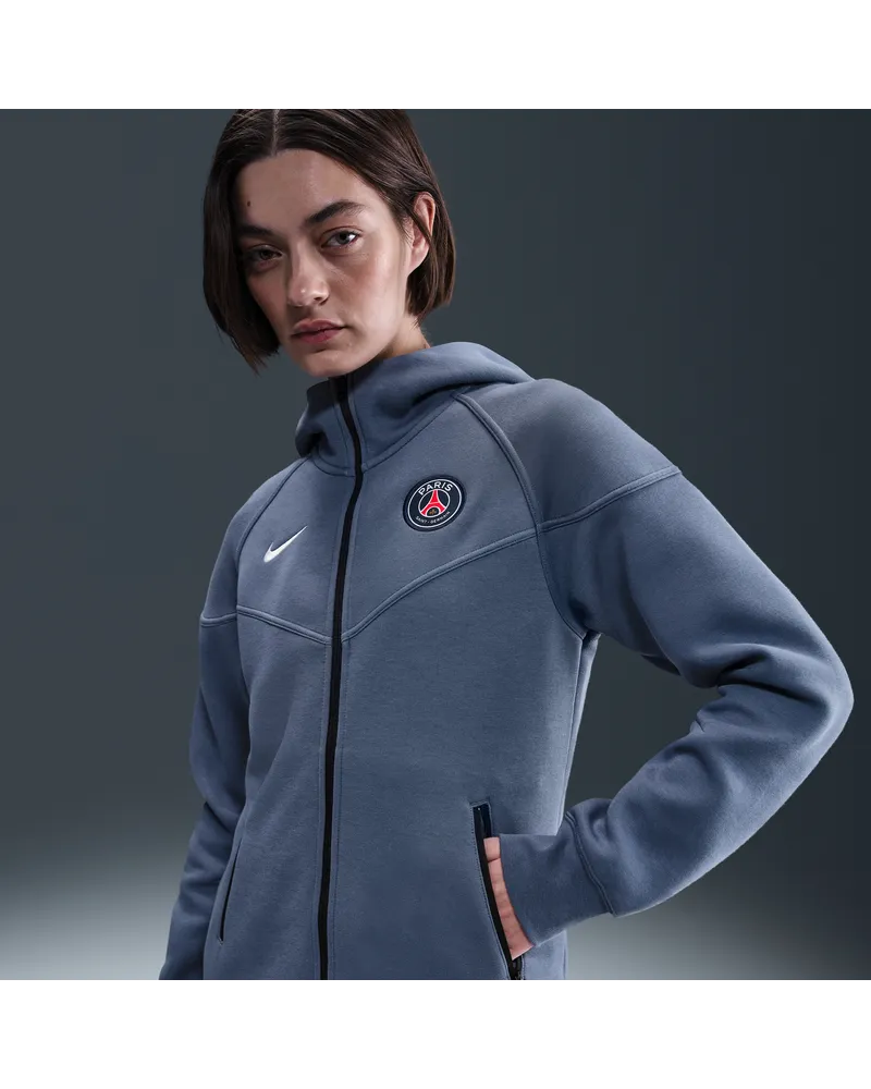 Nike Paris Saint-Germain Tech Windrunner  Football Fleece-Kapuzenjacke (Damen) - Blau Blau