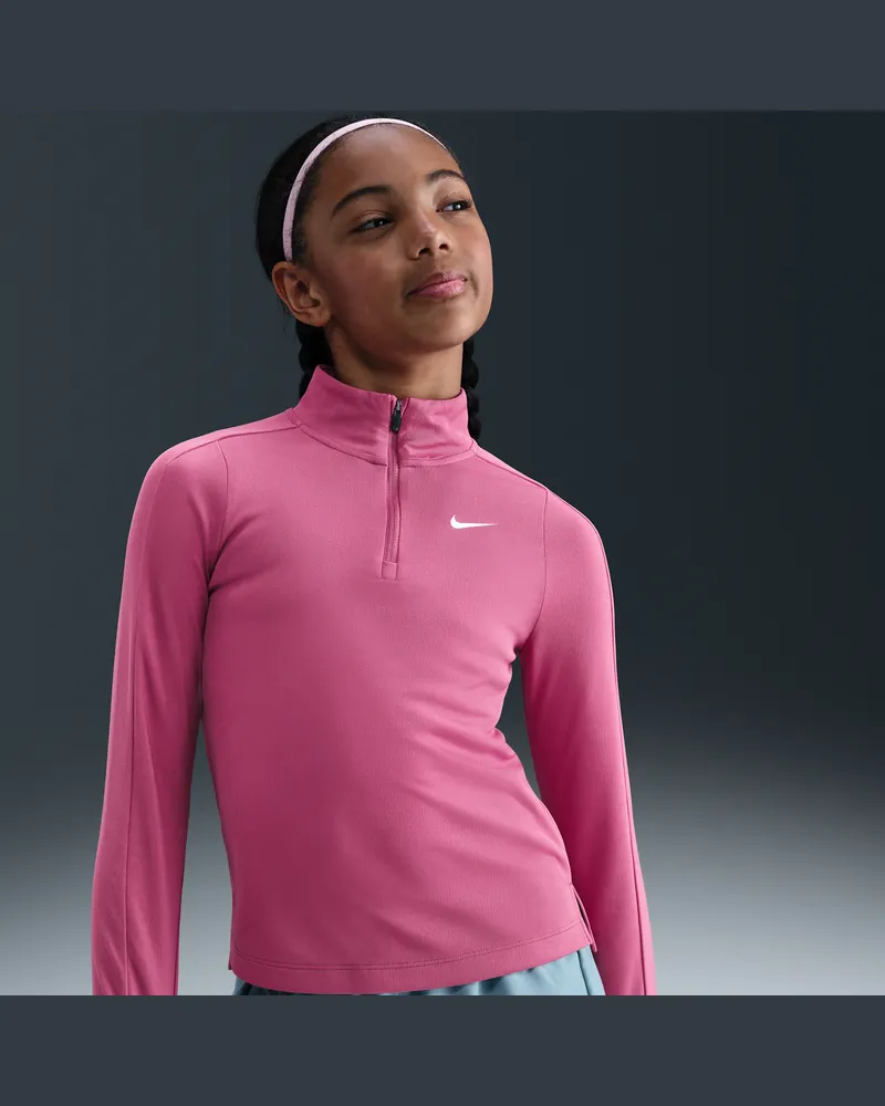 Nike Dri-FIT Longsleeve mit Viertelreißverschluss (Mädchen) - Lila Lila