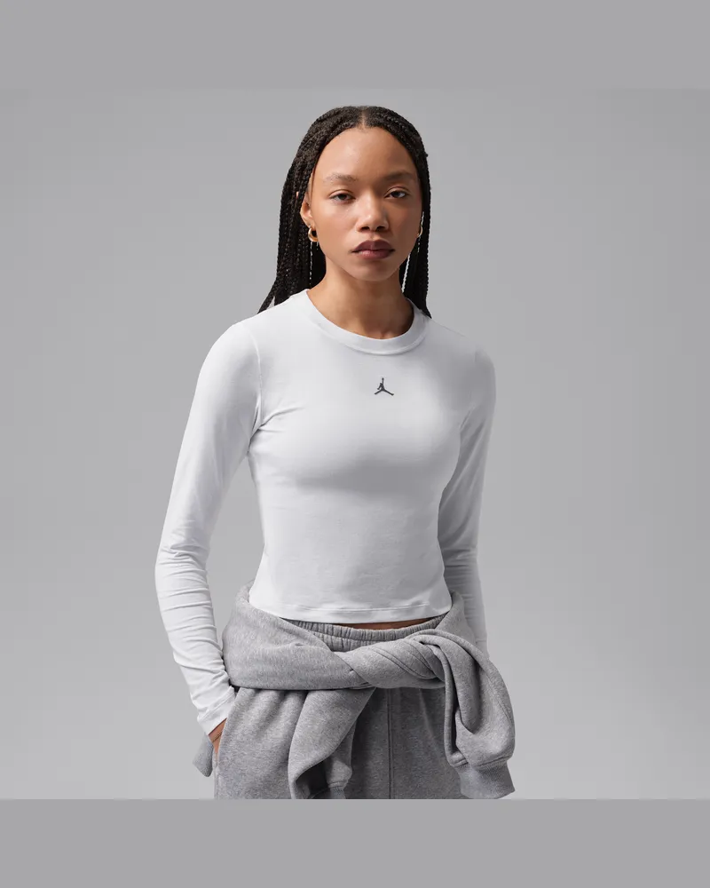 Jordan Brooklyn Essentials Midlayer-Longsleeve (Damen) - Weiß Weiß