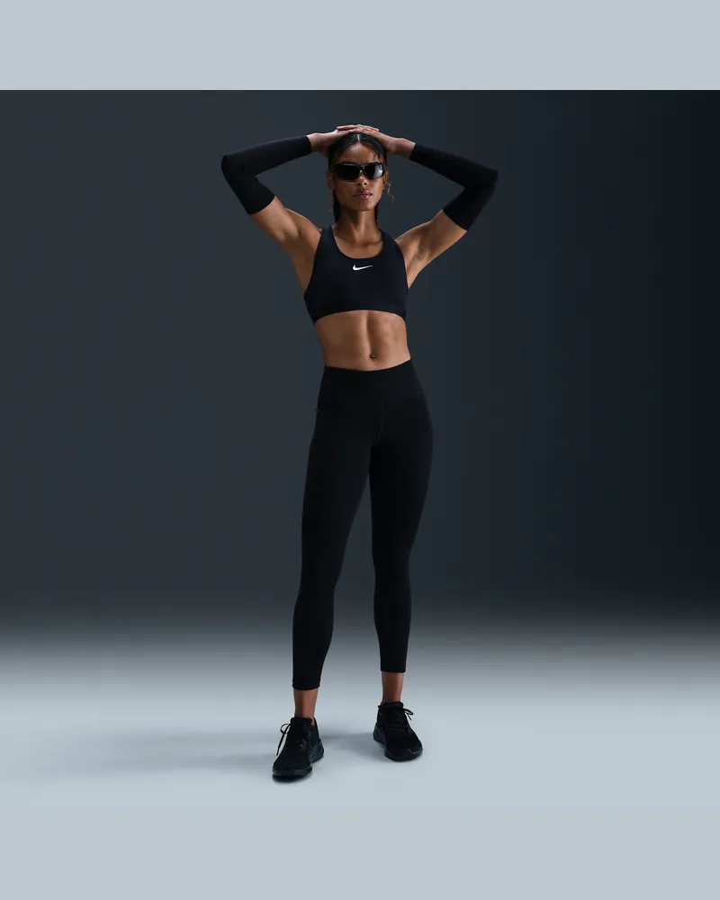 Nike Fast 7/8-Leggings mit mittelhohem Bund (Damen) - Schwarz Schwarz
