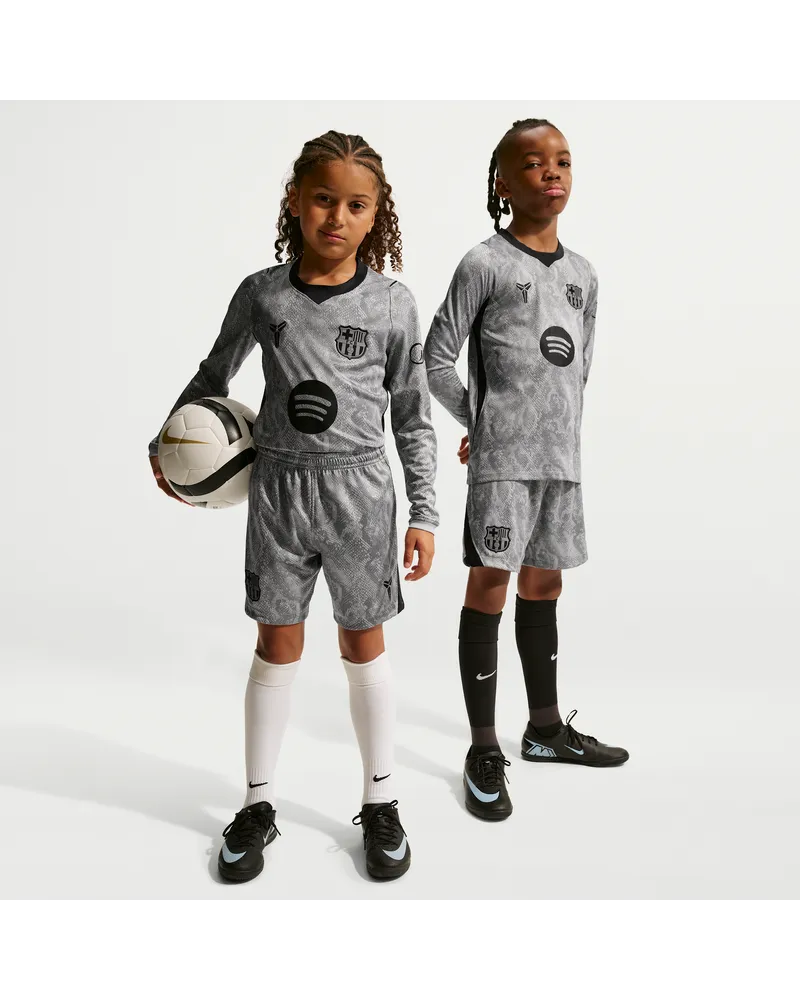 Nike FC Barcelona 2026/27 Stadium Away Goalkeeper Kobe Dri-FIT Replika-Fußballshorts (ältere Kinder) - Grau Grau