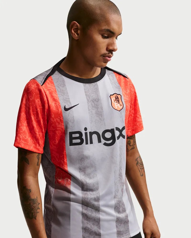 Nike FC Chelsea Academy Pro SE kurzärmliges Pre-Match-Fußballoberteil mit  Dri-FIT-Technologie (Herren) - Grau Grau