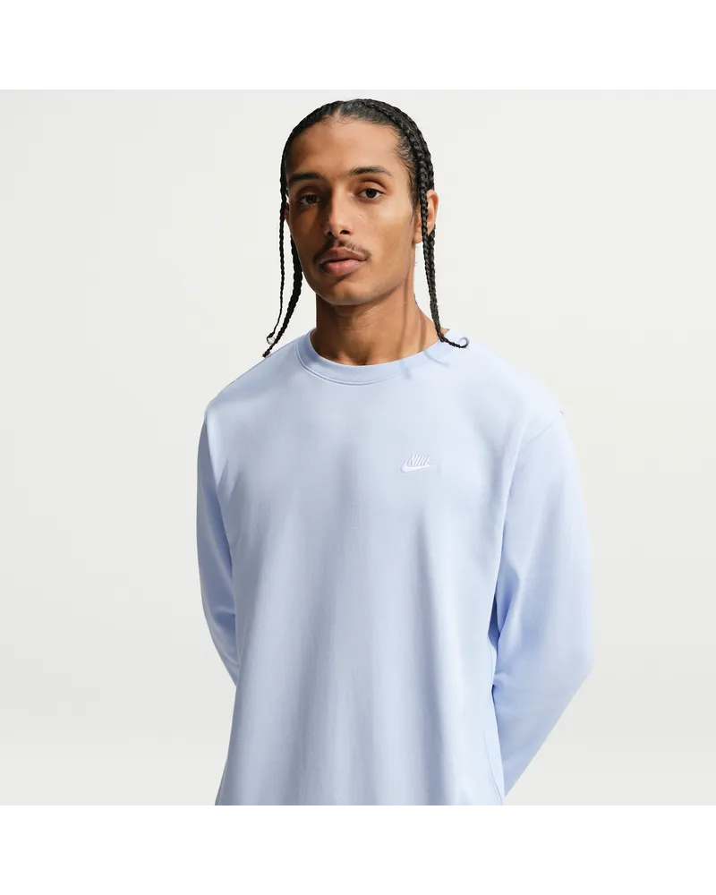 Nike Club Herren-Rundhalsshirt aus French Terry - Blau Blau