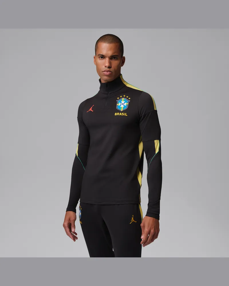 Jordan Brasilien Strike  Dri-FIT Drill-Fußballoberteil aus Strickmaterial (Herren) - Schwarz Schwarz