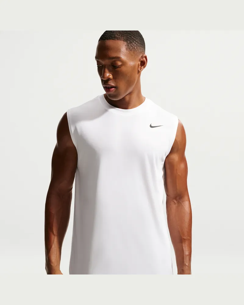 Nike Dri-FIT ärmelloses Trainingsoberteil für Herren - Weiß Weiß