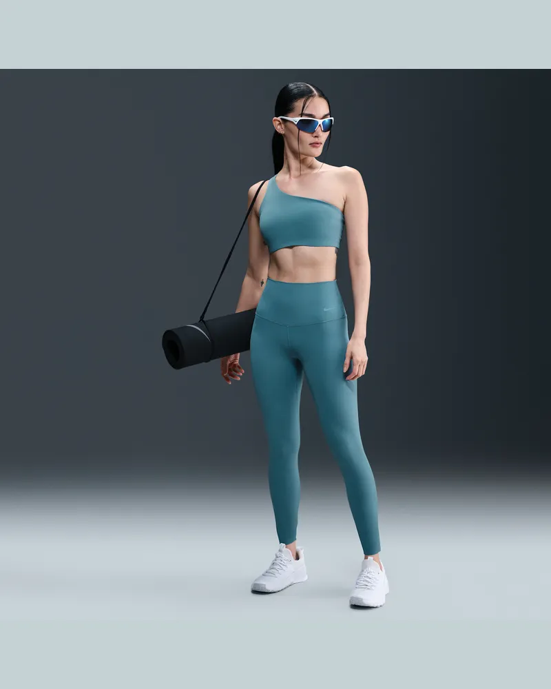 Nike Zenvy Rib 7/8-Leggings mit hohem Bund (Damen) - Blau Blau