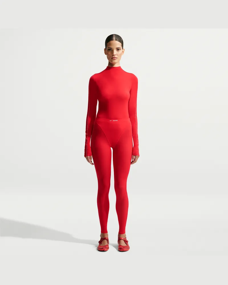 Nike SKIMS Weightless Leggings mit hohem Bund und V-Panel (Damen) - Rot Rot