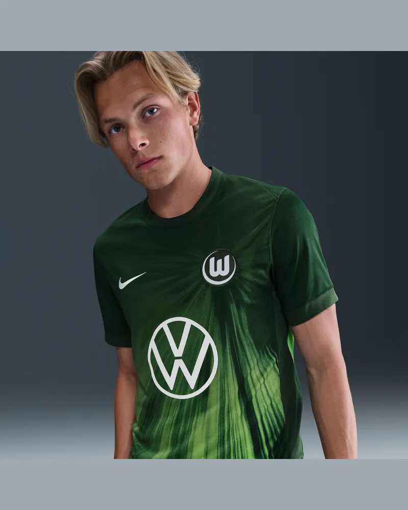 Nike VfL Wolfsburg 2025/26 Stadium Home  Replika Kurzarm-Fußballtrikot mit Dri-FIT-Technologie (Herren) - Grün Grün