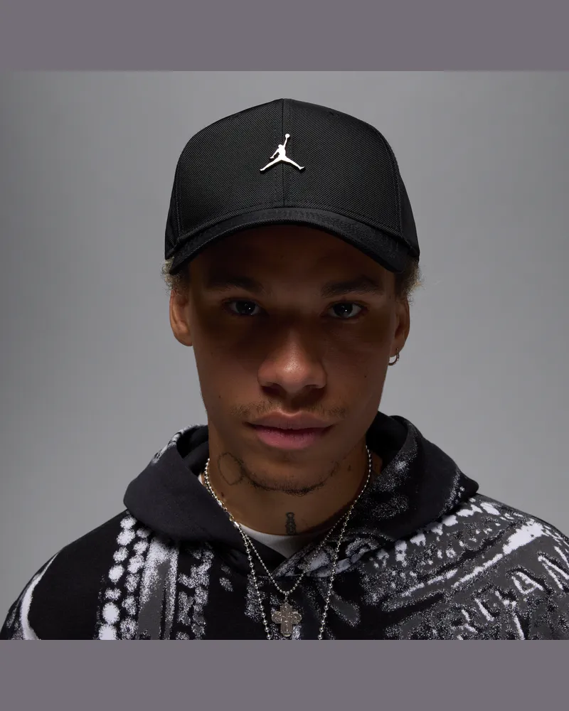 Jordan Rise strukturierte Cap mit Jumpman aus Metall - Schwarz Schwarz