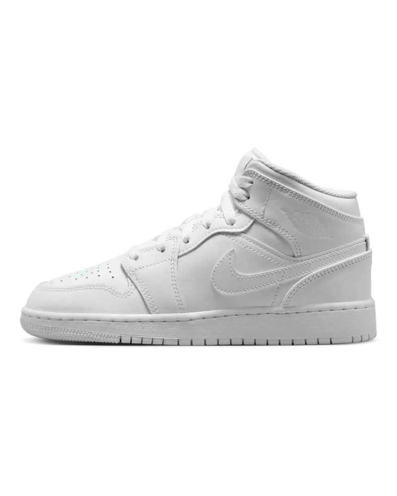 Jordan 1 Mid Schuh für ältere Kinder - Weiß Weiß