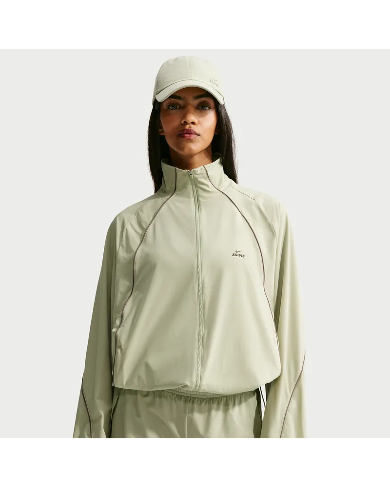 Nike SKIMS Stretch Nylon Oversize-Jacke (Damen) - Grün Grün