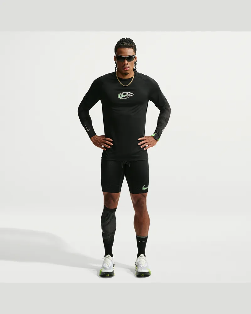 Nike Stride Dri-FIT 1/2-Laufleggings (Herren) - Schwarz Schwarz