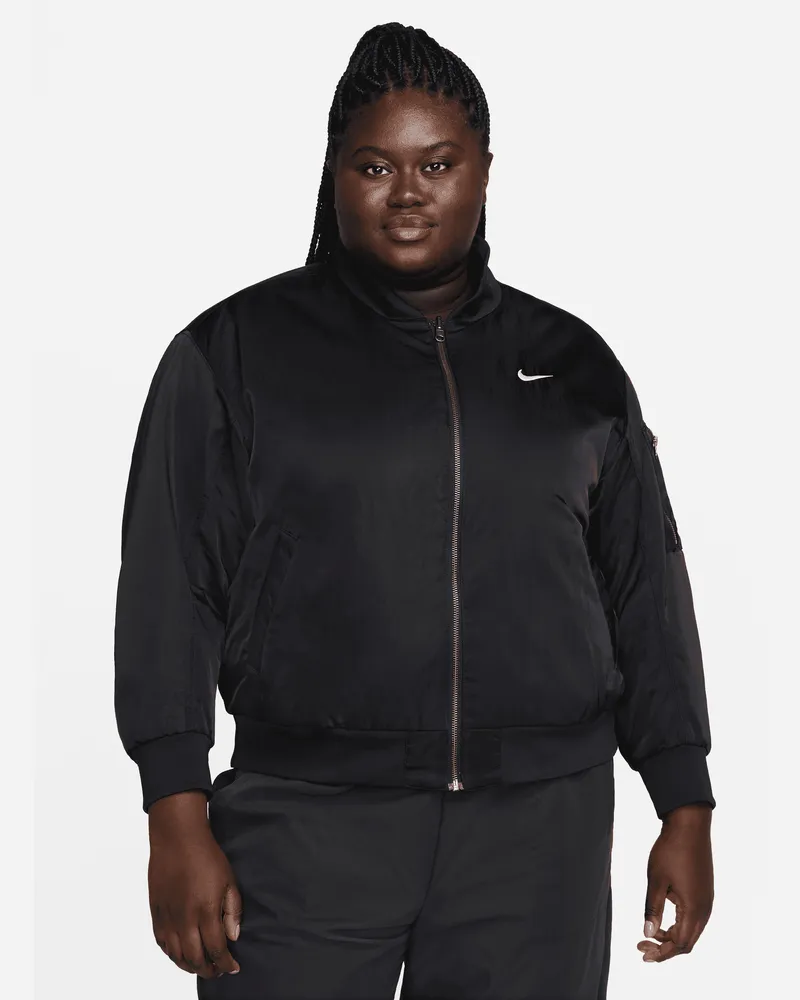 Nike Sportswear wendbare Varsity-Bomberjacke für Damen - Schwarz Schwarz