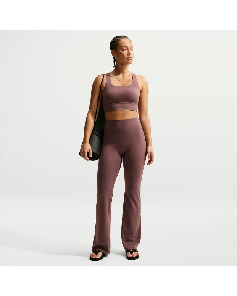 Nike Zenvy ausgestellte Leggings mit hohem Bund und ohne Frontnaht (Damen) - Lila Lila