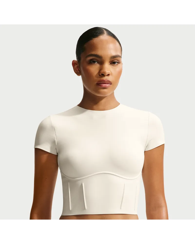 Nike SKIMS Matte Korsett-Crop-Top (Damen) - Weiß Weiß