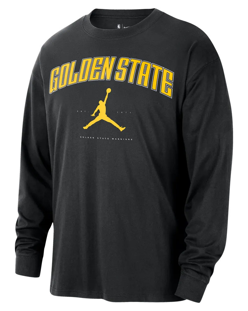 Jordan Golden State Warriors Essential  NBA-T-Shirt mit langen Ärmeln für Herren - Schwarz Schwarz