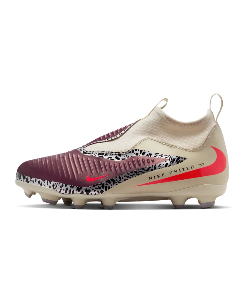 Nike United Jr. Phantom 6 High Academy Fußballschuh für verschiedene Böden (ältere Kinder) - Rot Rot