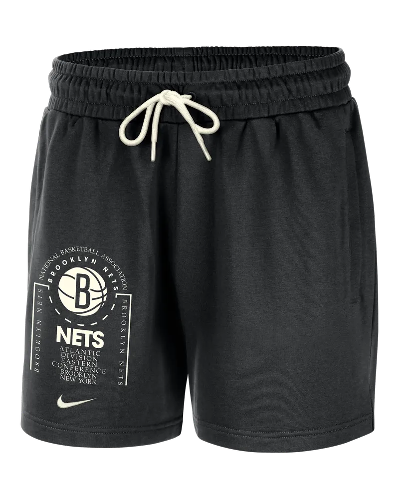 Nike Brooklyn Nets Club Courtside  NBA Fleece-Shorts (Herren) - Schwarz Schwarz
