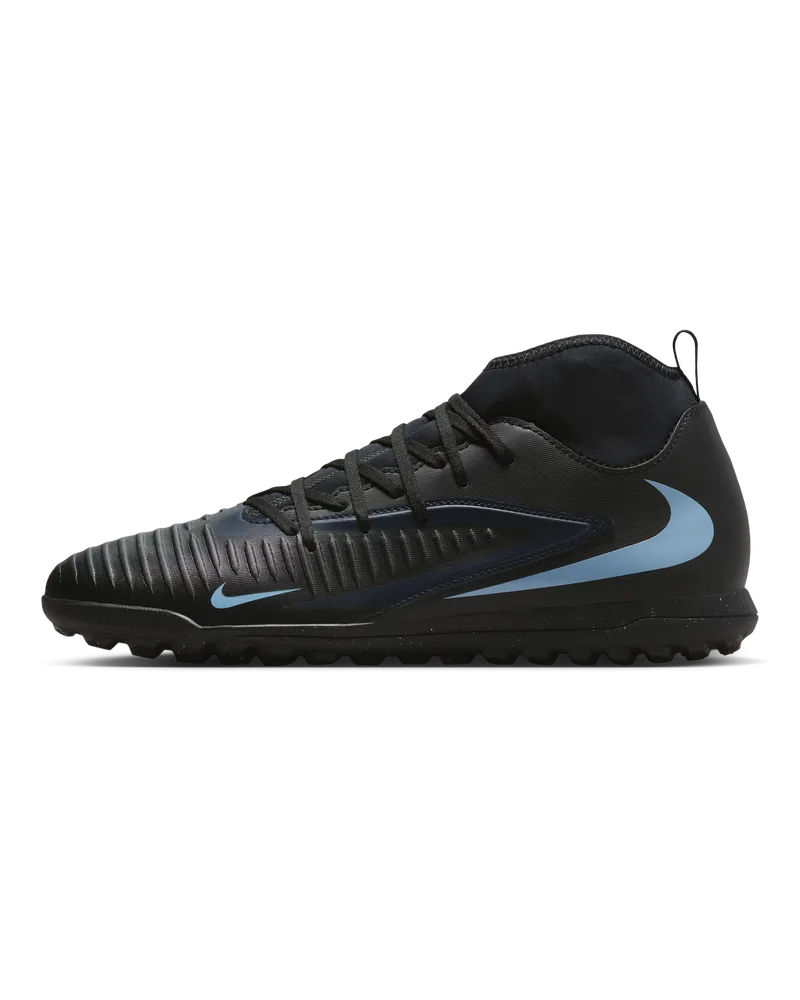 Nike Phantom 6 High Club Fußballschuh für Turf - Schwarz Schwarz