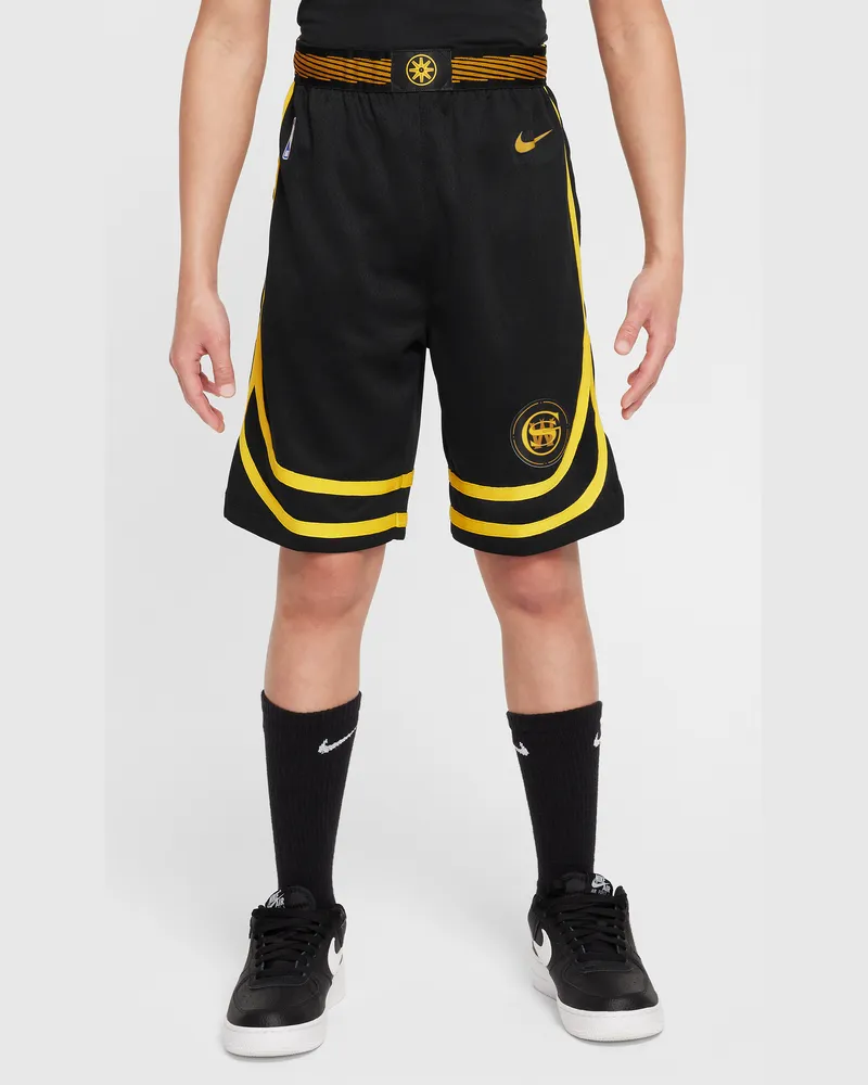 Nike Golden State Warriors 2023/24 City Edition  Dri-FIT NBA Swingman Shorts für ältere Kinder - Schwarz Schwarz