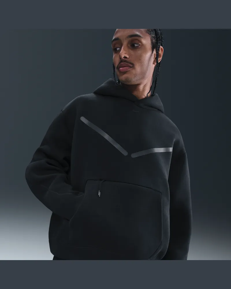 Nike Tech Hoodie mit reflektierenden Akzenten (Herren) - Schwarz Schwarz