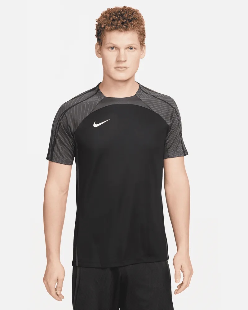 Nike Dri-FIT Strike Kurzarm-Fußballoberteil für Herren - Schwarz Schwarz