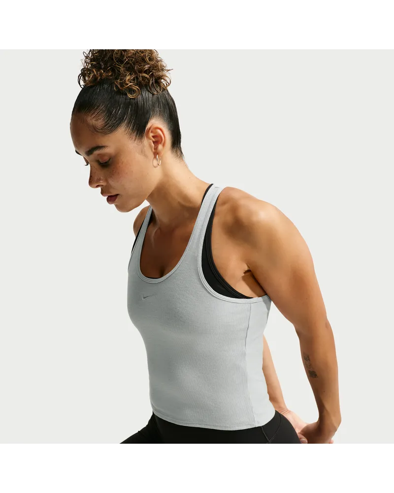 Nike N.A.C. Dri-FIT Tanktop aus Rippmaterial (Damen) - Grau Grau
