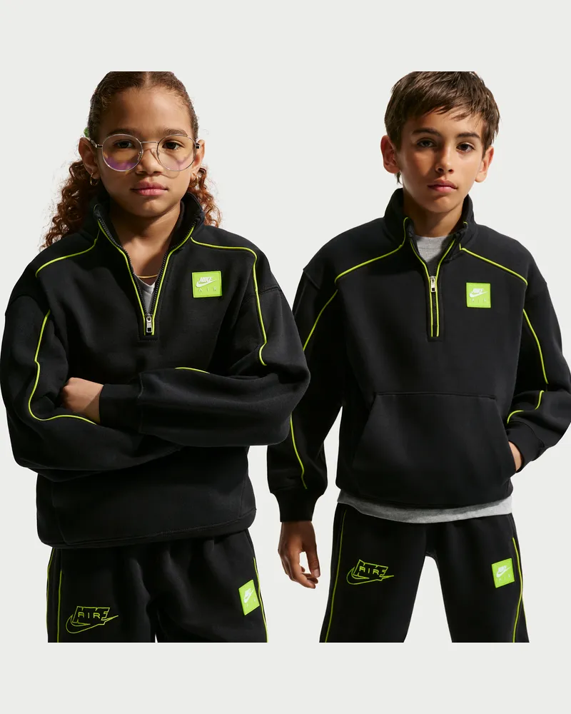 Nike Air Oberteil mit Viertelreißverschluss (ältere Kinder) - Schwarz Schwarz