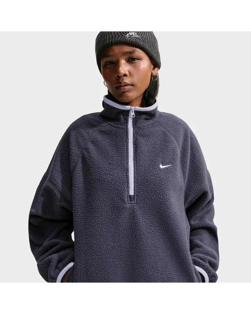 Nike Oversize-Fleece-Oberteil (Damen) - Grau Grau