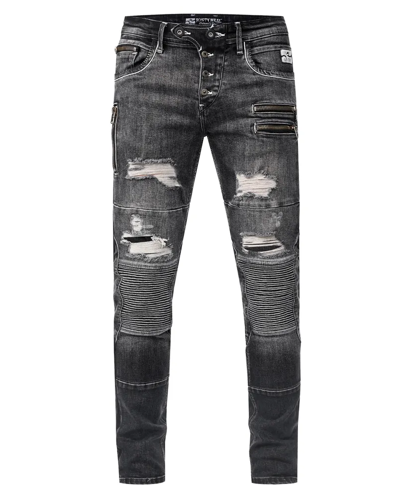 Rusty Neal Jeans Hose "MISATO" Slim Fit (THE FULLY LOADED Dunkelgrau