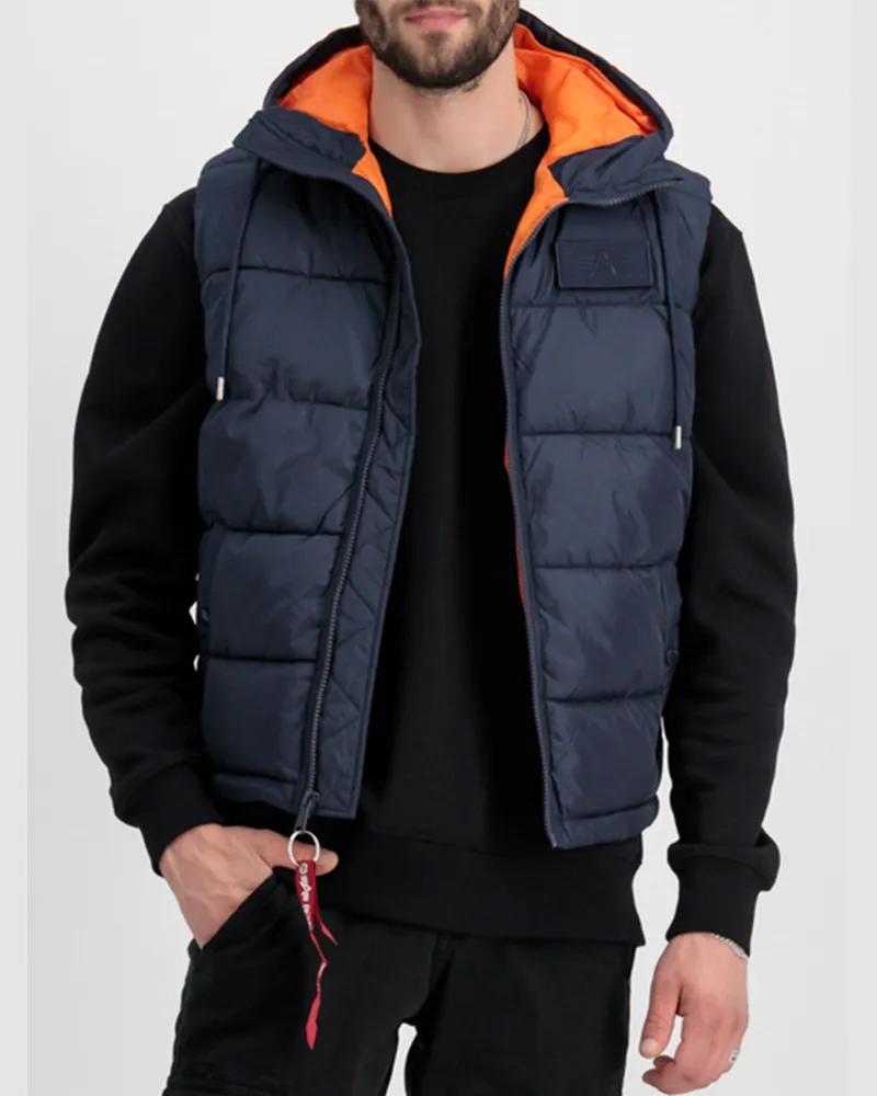 Alpha Industries Kapuzen-Puffer-Weste FD Blau Blau