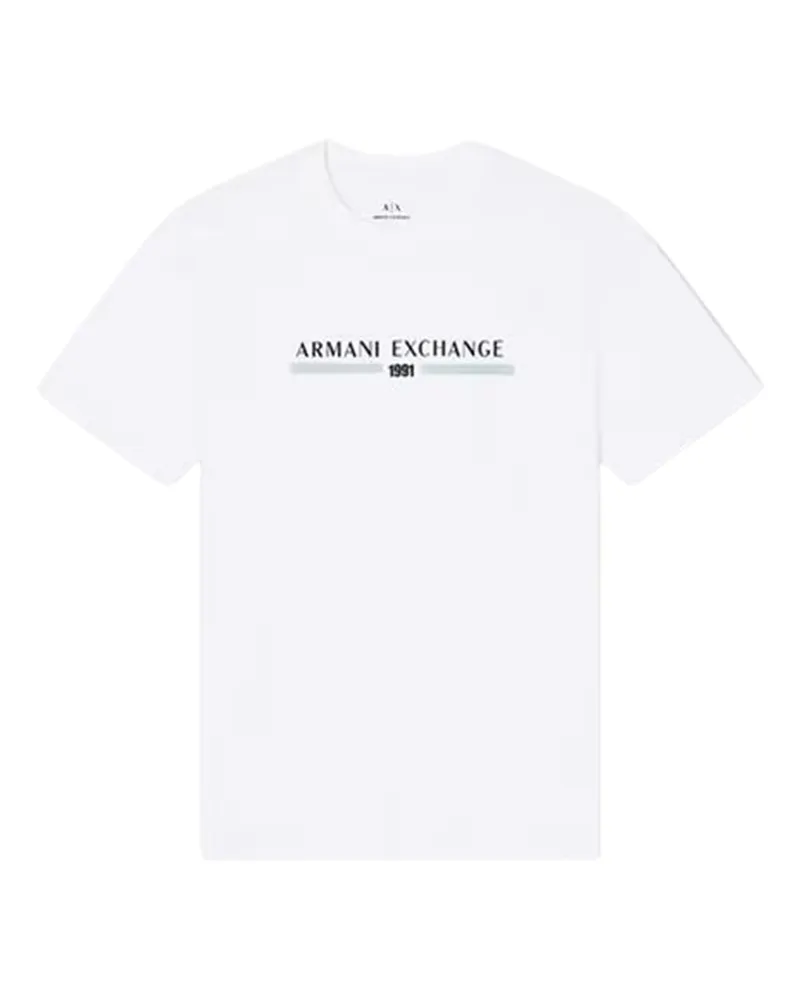 Armani Exchange T-Shirt für Herren, Logo (Naturweiß Wollweiß
