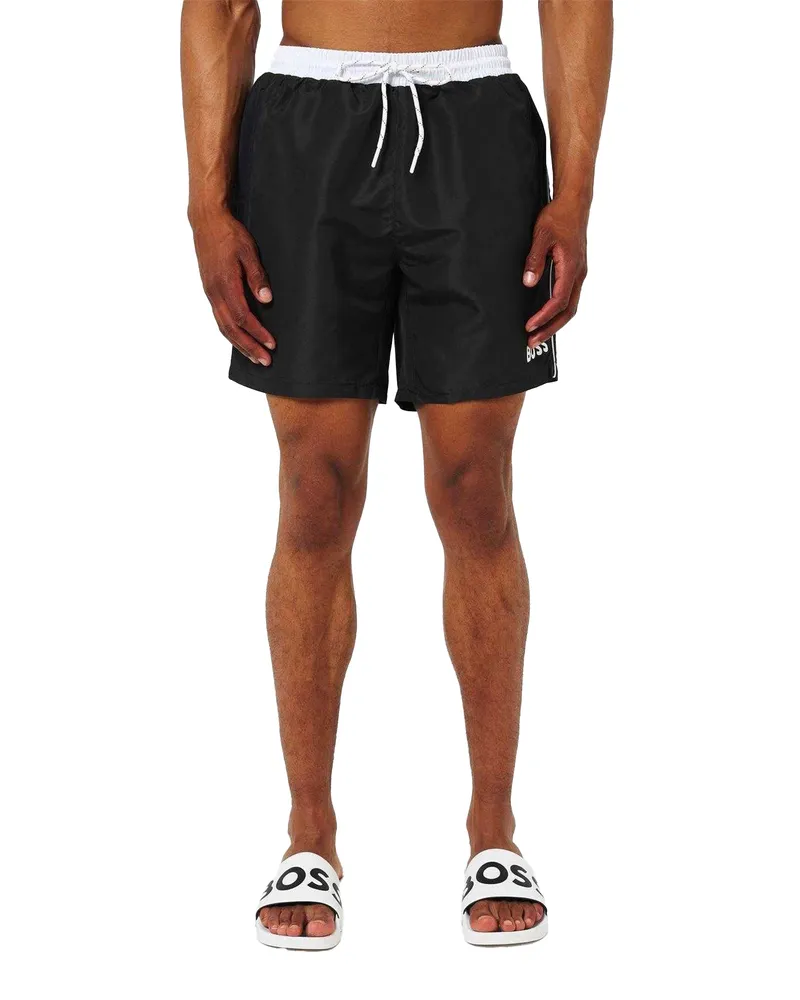 HUGO BOSS Starfish" Badeshorts für Herren (Schwarz Schwarz