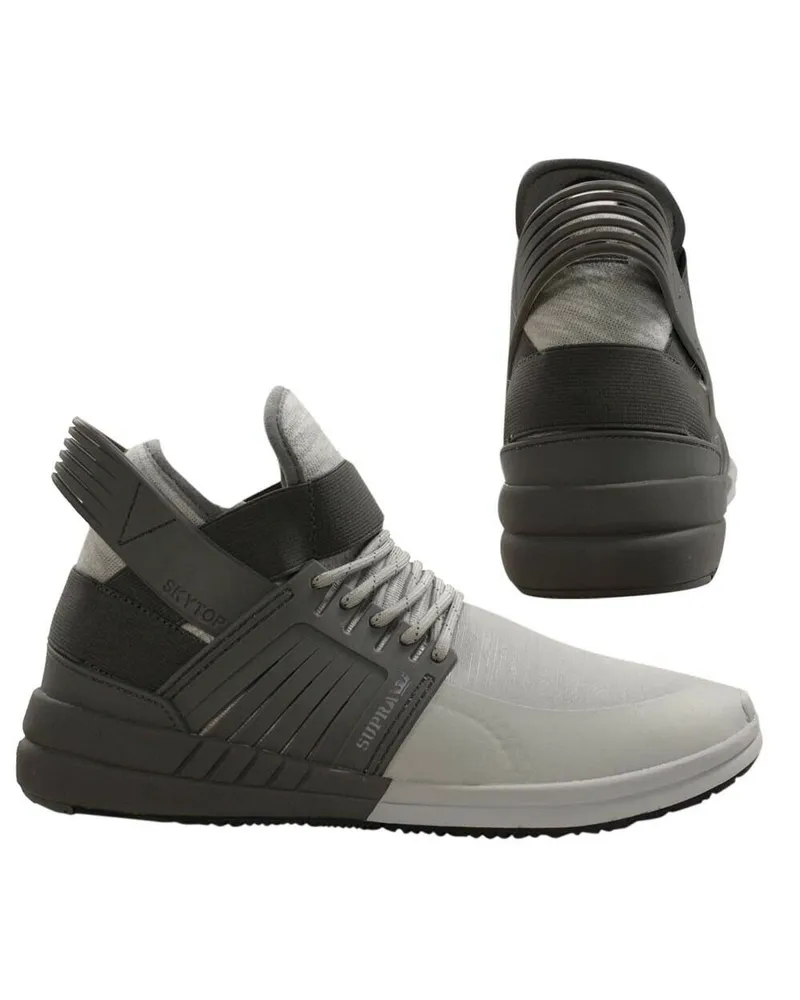 Supra Footwear Skytop V Grey Slip auf hohen Schnüren -Herren -Trainern 08032 051 B48E Grau