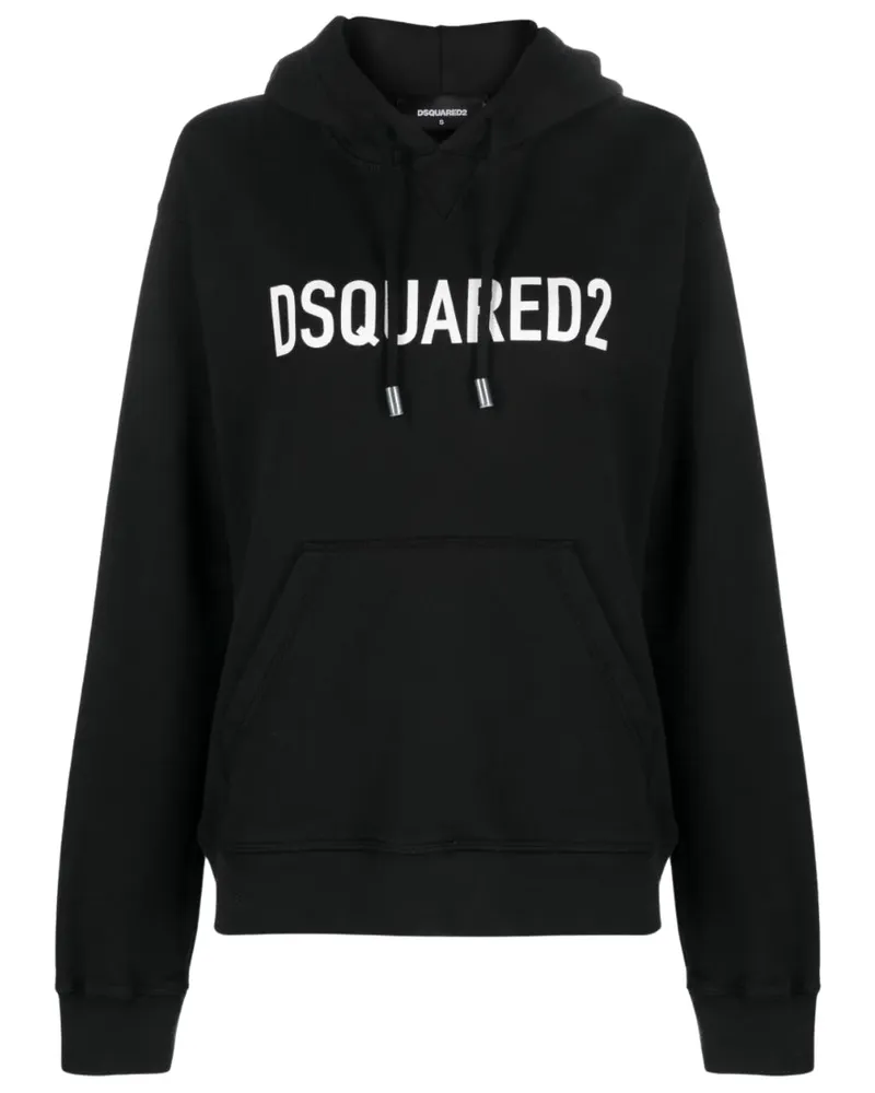 Dsquared2 Cool Fit Hoodie mit Markenlogo - Schwarz Schwarz
