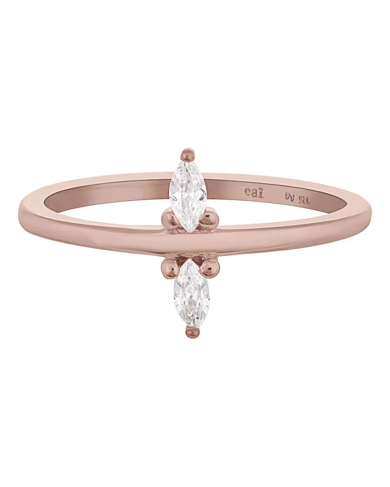 cai Ring 925 Silber rosévergoldet mit Zirkonia Roségold