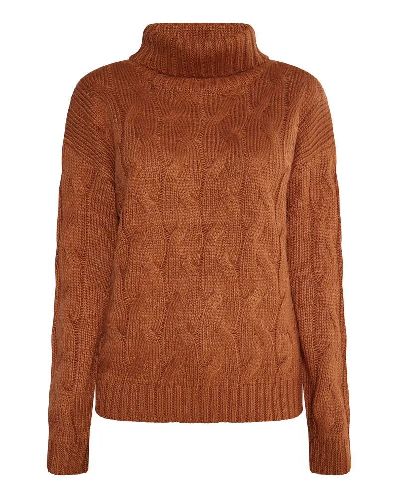 My Mo Strickpullover Damen hellbraun Braun
