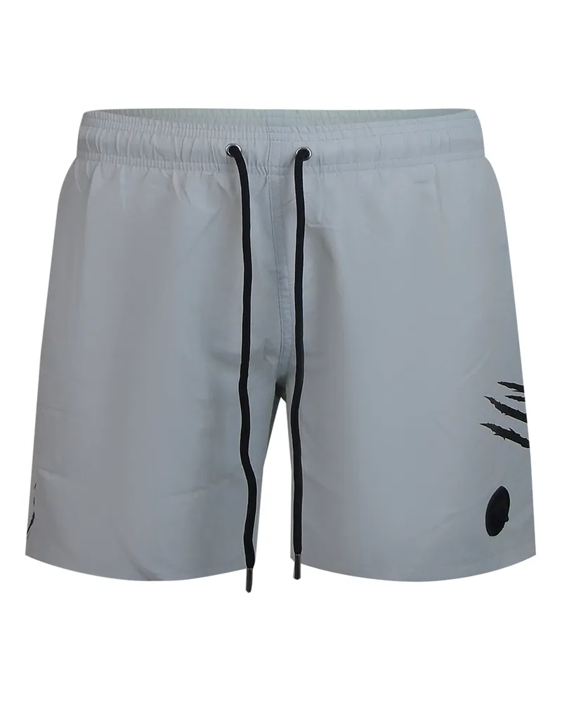 Philipp Plein Logo Boardshorts Schwimmshorts in Silber Silber