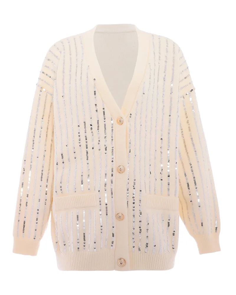 FAINA Pullover Damen Wollweiß Wollweiß