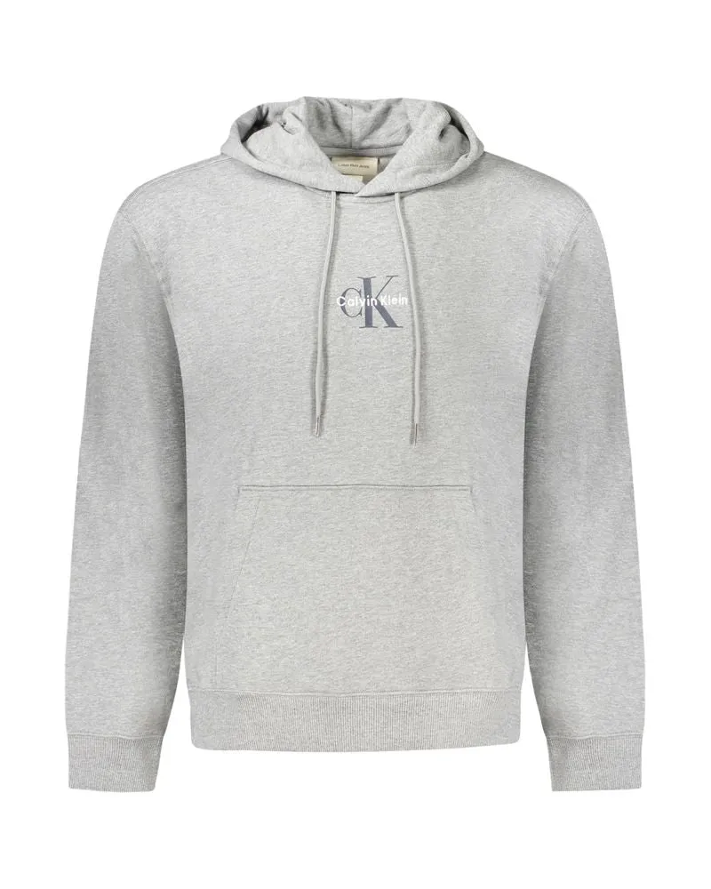 Calvin Klein Graues Baumwoll Herren Sweatshirt mit Kapuze Grau