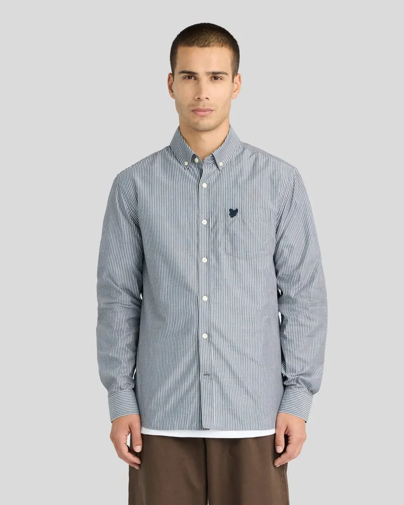 Lyle & Scott Nadelstreifenhemd Marineblau