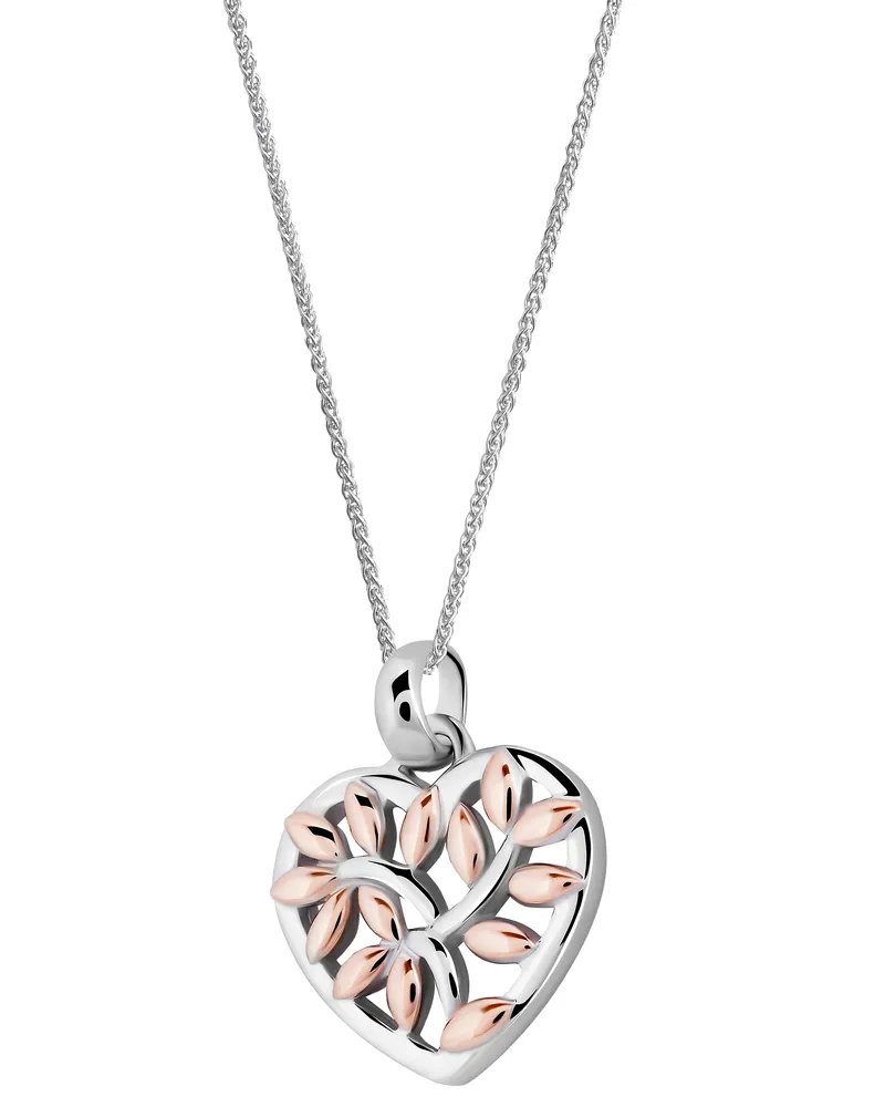 Orphelia Afia' Damen-Kette mit Anhänger aus 925er Sterlingsilber, Silber/Rosé, ZH-7474 Silber