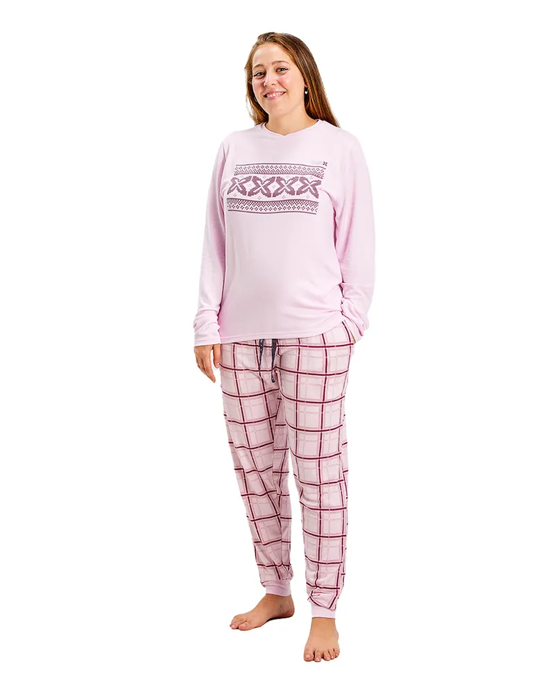 MUNICH Schlafanzug mit langen Ärmeln MUDP0100 Rosa