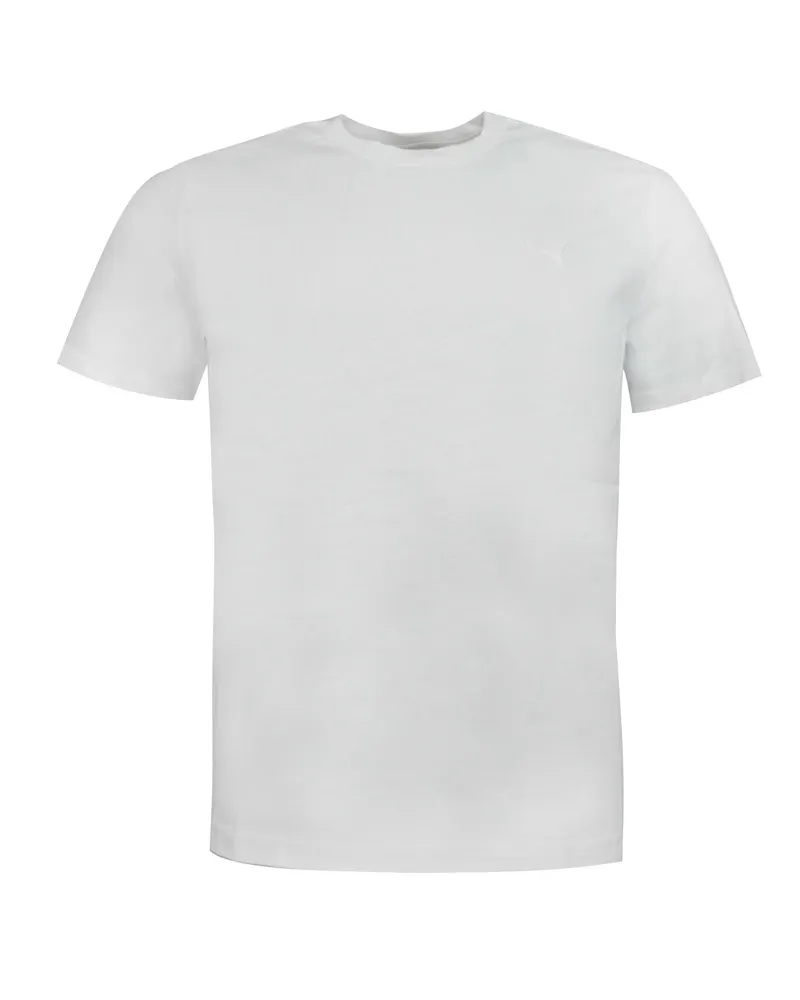 Puma Blank Herren einfach Tee Kurzarm Crew Neck T-Shirt Top White 819885 01 Weiß